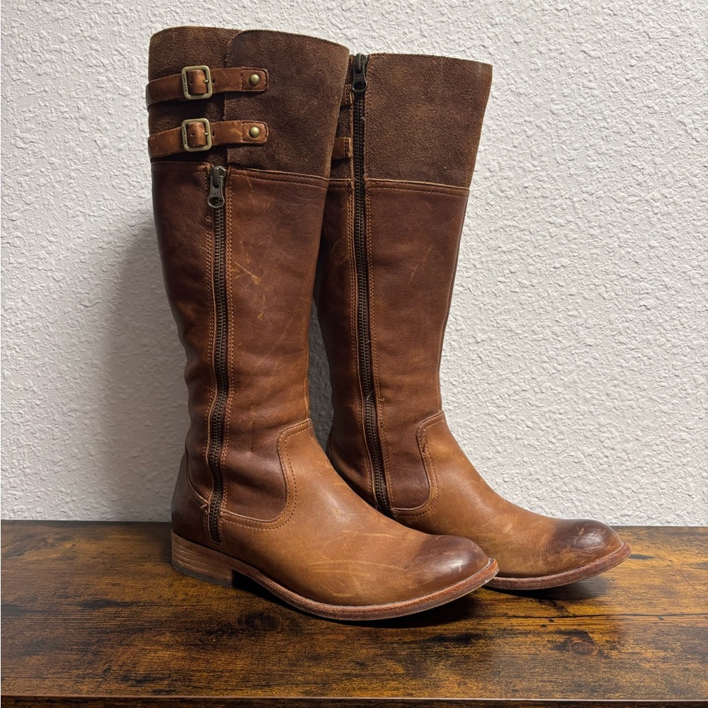 Brown Leather Knee-High Boots